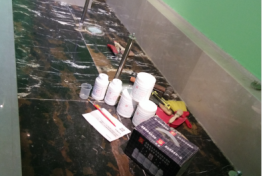 假山池漏水不砸砖施工